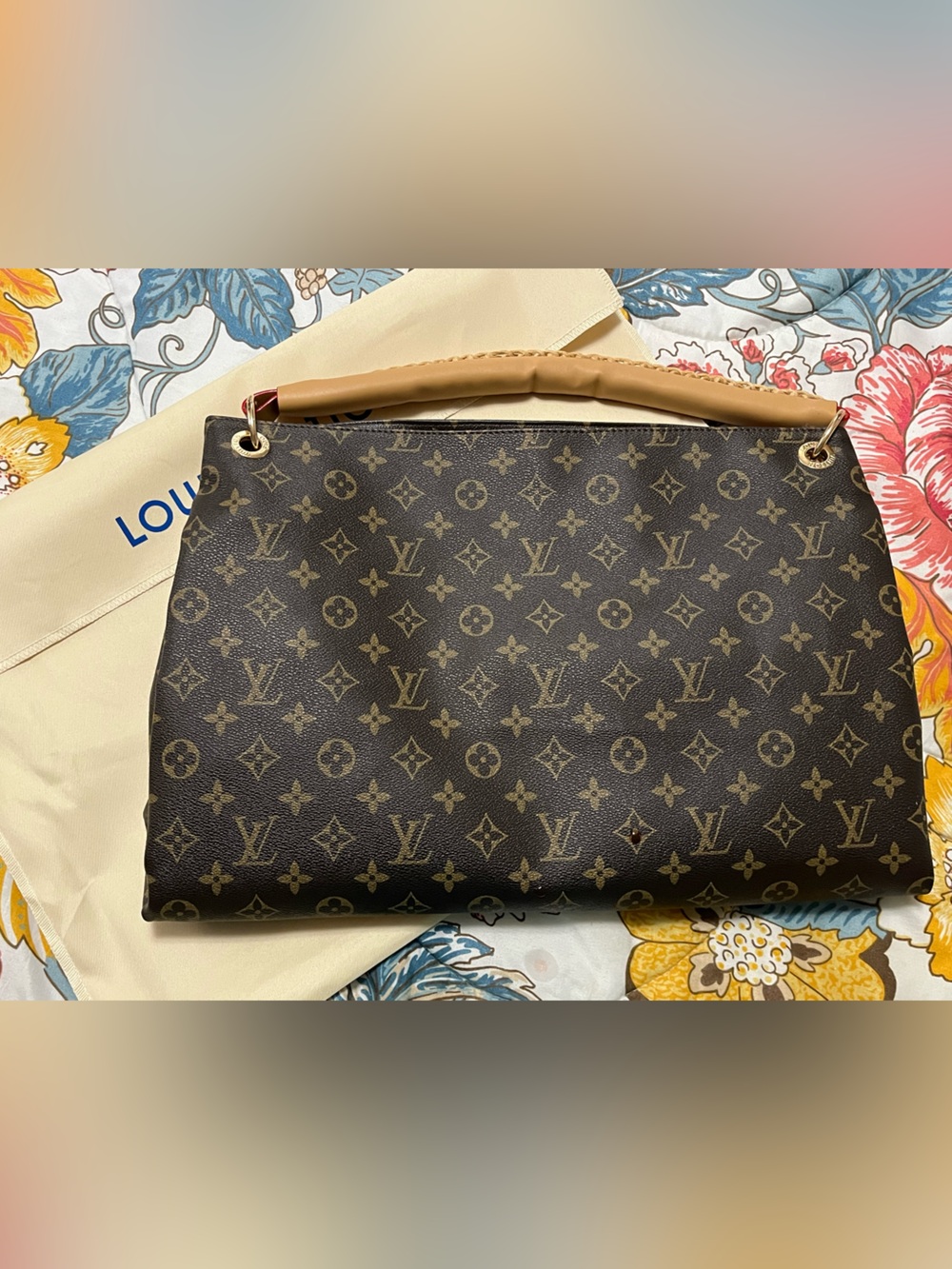 Source Unknown Brown and Tan Monogram Shoulder Bag